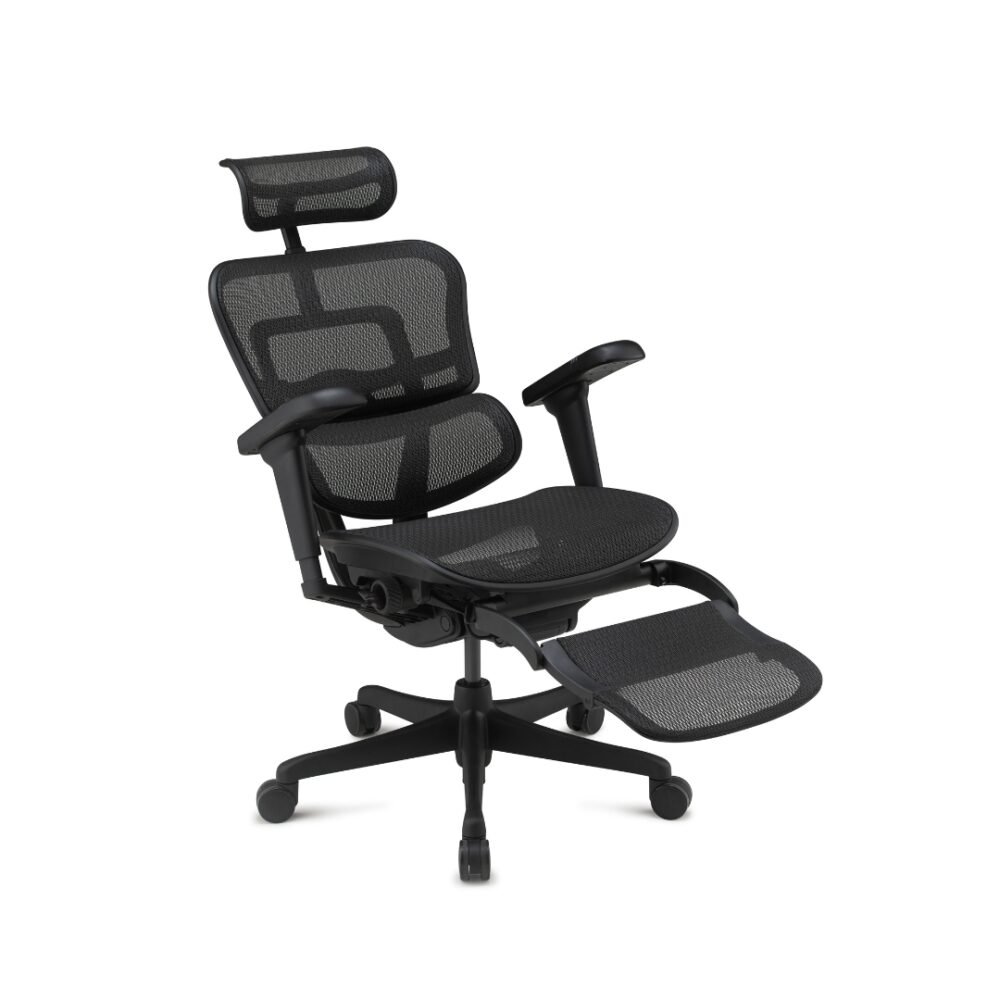 Ergohuman Ultra Gamer Signature All Black com Apoio de pernas - Imagem 6