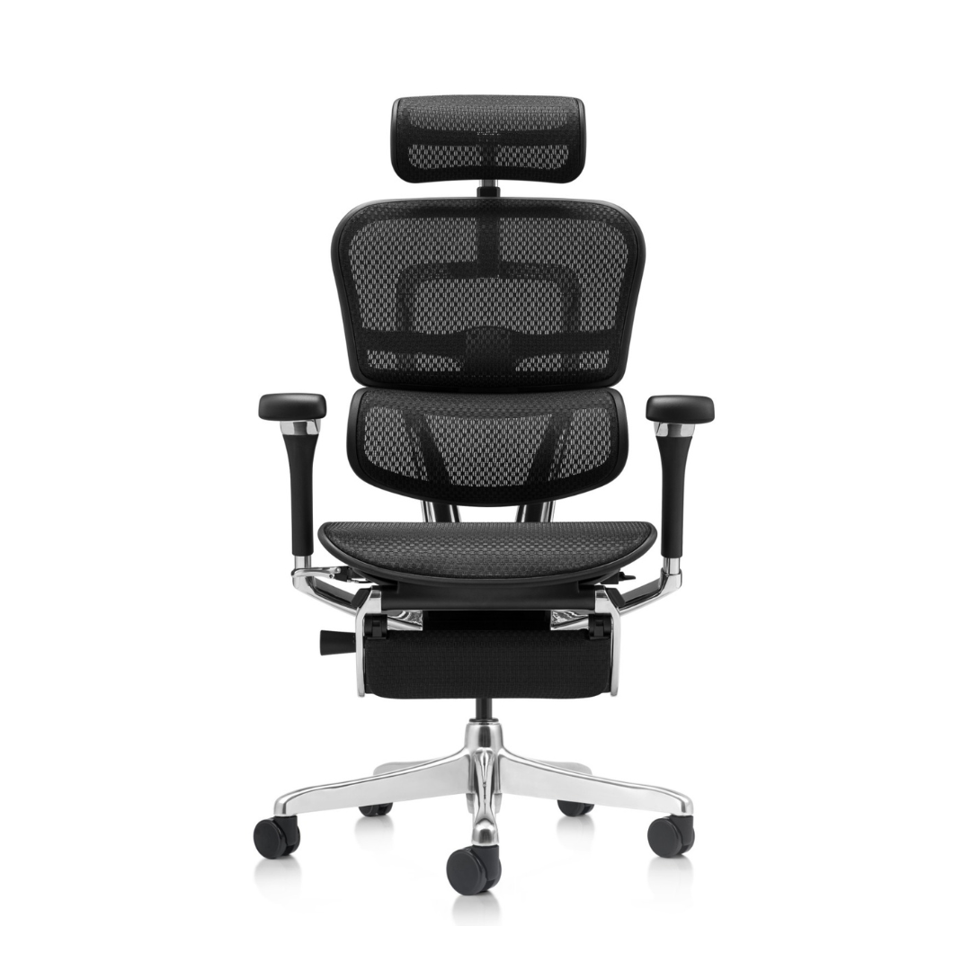 Ergohuman Elite Pro Luxury Preta com Apoio de Pernas